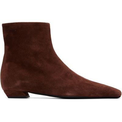 Proenza Schouler Proenza Schouler Brown Trap Flat Ankle Boots