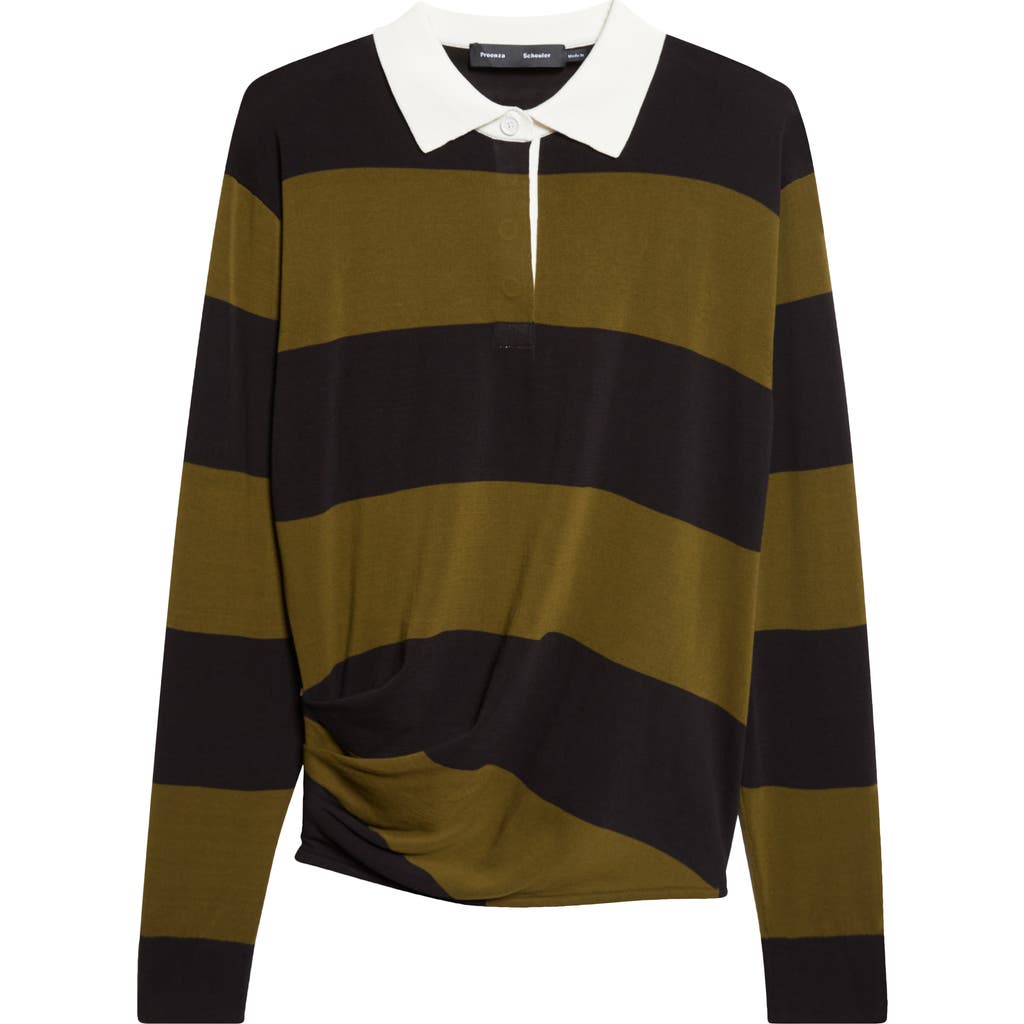 Proenza Schouler Proenza Schouler Corinna Stripe Ruched Cotton Rugby Shirt