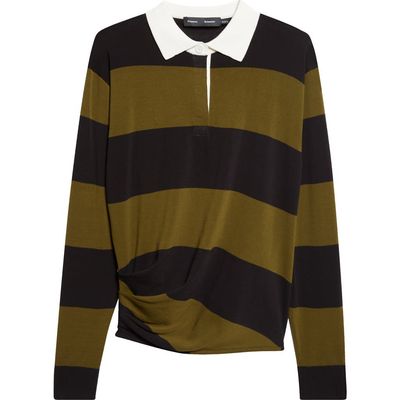 Proenza Schouler Proenza Schouler Corinna Stripe Ruched Cotton Rugby Shirt
