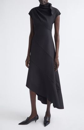 Proenza Schouler Proenza Schouler Elodine Asymmetric Tropical Wool Blend Dress