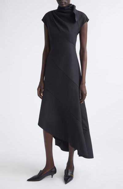 Proenza Schouler Proenza Schouler Elodine Asymmetric Tropical Wool Blend Dress