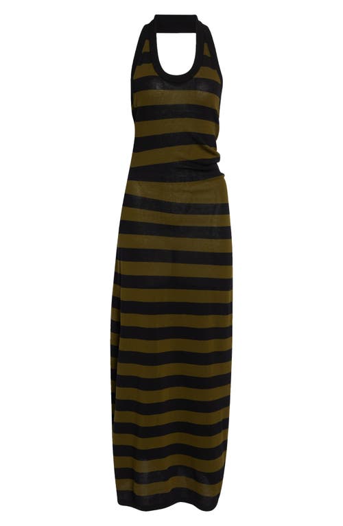 Proenza Schouler Proenza Schouler Frann Stripe Cotton Knit Halter Maxi Dress