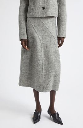 Proenza Schouler Proenza Schouler Gaelle Double Face Melange Midi Skirt