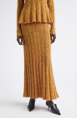 Proenza Schouler Proenza Schouler Joelle Marled Mohair & Silk Blend Bouclé Rib Maxi Skirt