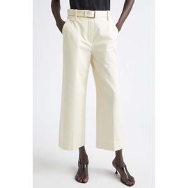 Proenza Schouler Proenza Schouler Nila Belted Cotton Drill Crop Straight Leg Pants