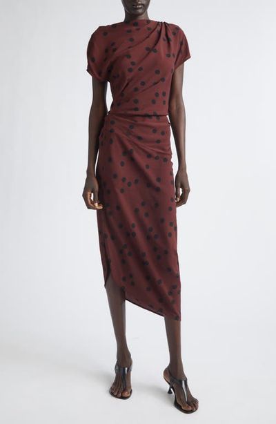 Proenza Schouler Proenza Schouler Ren Dot Print Asymmetric Midi Dress