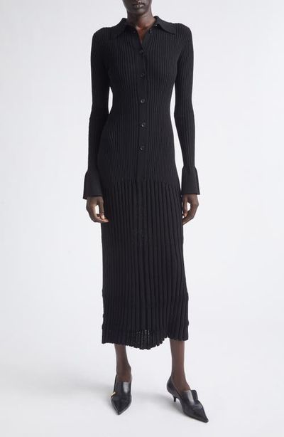 Proenza Schouler Proenza Schouler Rosario Point Collar Ribbed Midi Dress