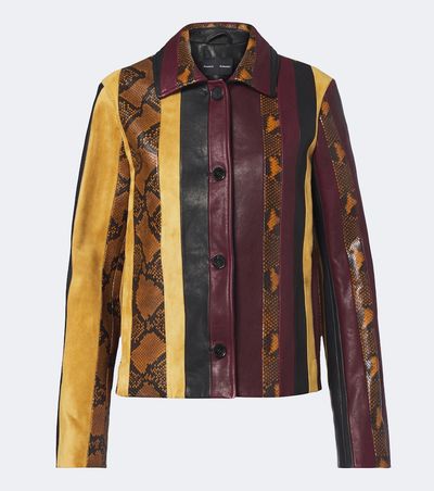 Proenza Schouler Proenza Schouler Sirine snake-effect striped leather jacket