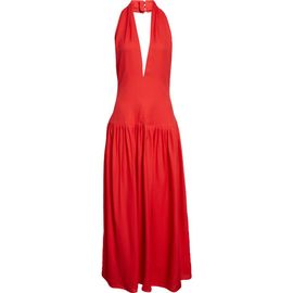 Proenza Schouler Proenza Schouler Tala Drop Waist Halter Georgette Maxi Dress