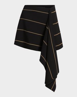 Proenza Schouler Rae Striped Draped A-Line Mini Skirt