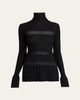 Proenza Schouler Rosario Striped Merino Wool Rib Turtleneck Sweater - 1