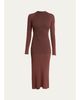 Proenza Schouler Roux Long-Sleeve Silk-Blend Rib Midi Dress - 1