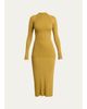 Proenza Schouler Roux Mock-Neck Long-Sleeve Rib Midi Dress - 1
