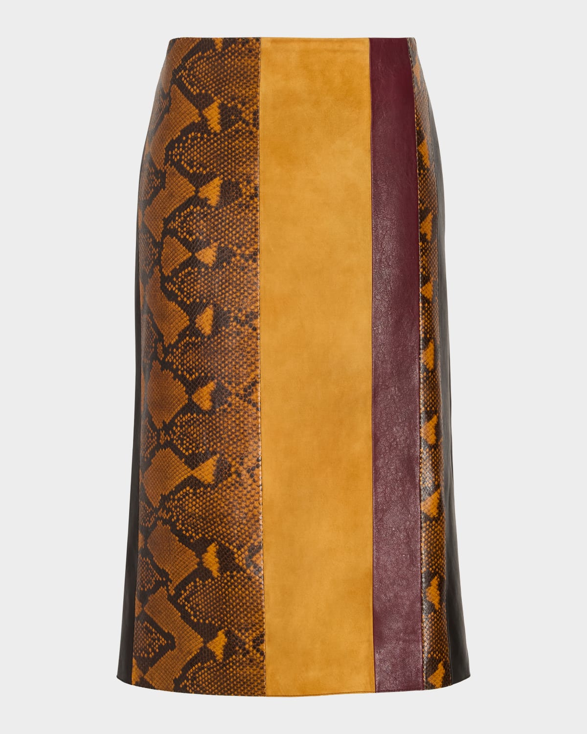 Proenza Schouler Sirine Colorblock Pyhton-Print Leather Skirt