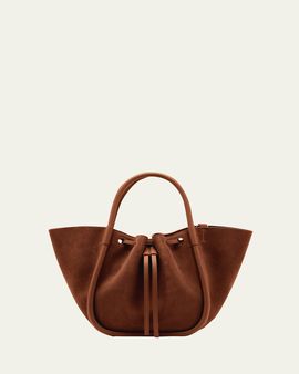 Proenza Schouler Small Ruched Suede and Leather Tote Bag