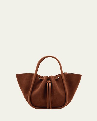 Proenza Schouler Small Ruched Suede and Leather Tote Bag