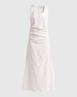 Proenza Schouler Violeta Gathered Jacquard Maxi Dress