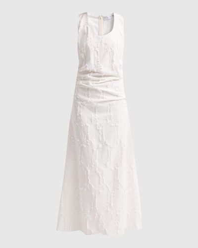 Proenza Schouler Violeta Gathered Jacquard Maxi Dress