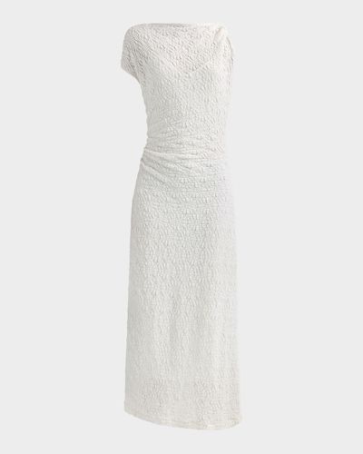 Proenza Schouler White Label Astra Ruched Cotton-Blend A-Line Midi Dress