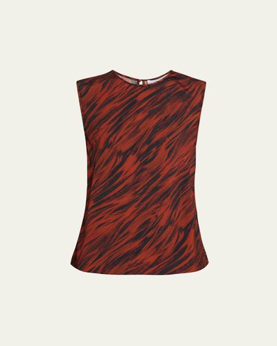 Proenza Schouler White Label Megan Sleeveless Printed Twill Top