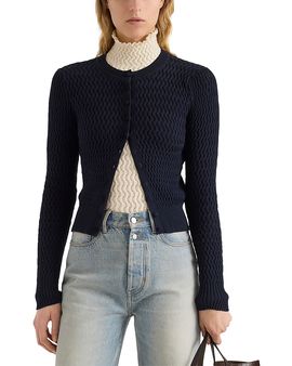Proenza Schouler White Label Proenza Schouler White Label Marci Cotton Blend Crewneck Cardigan Sweater