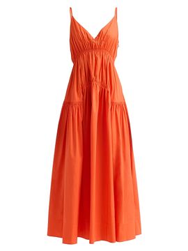 a line midi long sleeve dress Elegant Pleated A-Line Long Sleeve Chiffon Midi Dress for Wedding Guests main image 1