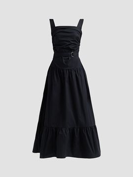 Proenza Schouler White Label Women's Natalie Stretch-Cotton Tie-Waist A-Line Midi Dress