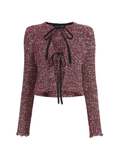 Proenza Schouler Women's Colette Popcorn-Stitch Front-Tie Cotton-Linen Top