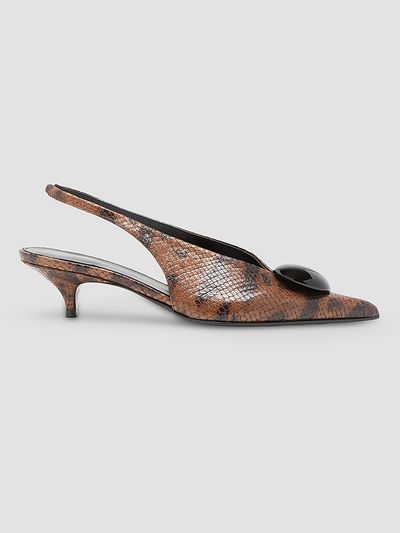 Proenza Schouler Women's Dome Slash 20MM Python-Embossed Leather Slingback Pumps