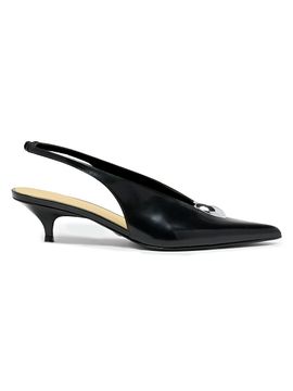 Proenza Schouler Women's Dome Slash 40MM Leather Slingback Pumps