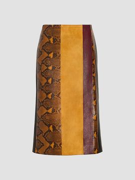 Proenza Schouler Women's Sirine Pieced Leather Knee-Length Skirt