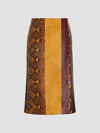 Proenza Schouler Women's Sirine Pieced Leather Knee-Length Skirt