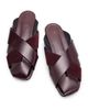 Proenza Schouler Women's Slant Cross Leather & Suede Slides - 4