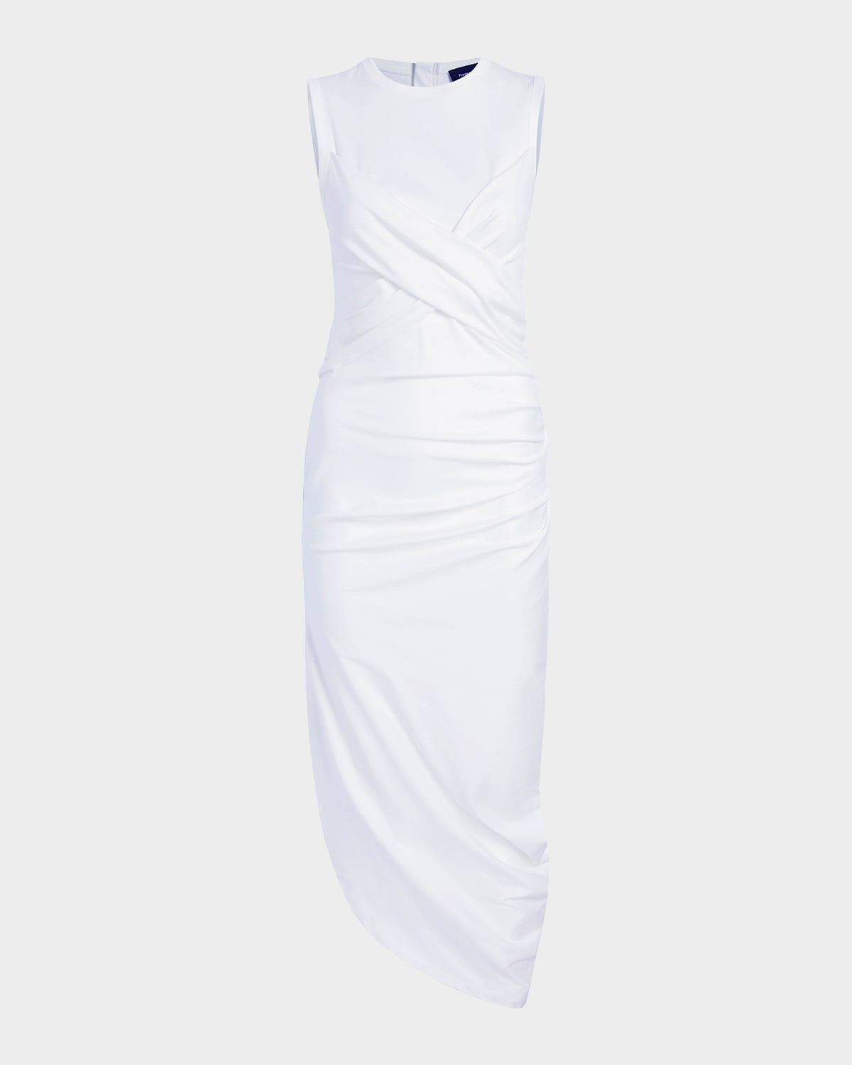 Proenza Schouler Zafira Sleeveless Draped Cotton Asymmetric Midi Dress