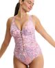 Profile by Gottex Profile by Gottex Boho Bloom D-Cup V-Neck Gold Beaded One Piece - 2
