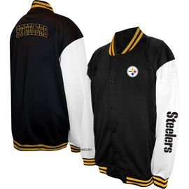 PROFILE Men's Profile Black Pittsburgh Steelers Big & Tall Full-Snap Varsity Jacket 