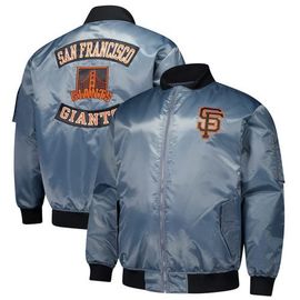 PROFILE Men's Profile Charcoal San Francisco Giants Big & Tall Full-Zip Bomber Jacket 