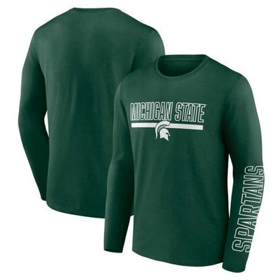 PROFILE Men's Profile Green Michigan State Spartans Big & Tall Two-Hit Graphic Long Sleeve T-Shirt 
