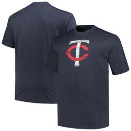 PROFILE Men's Profile Heather Navy Minnesota Twins Big & Tall Weathered Logo T-Shirt 