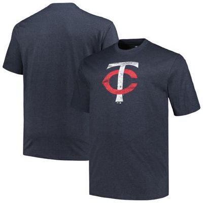 PROFILE Men's Profile Heather Navy Minnesota Twins Big & Tall Weathered Logo T-Shirt 