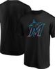 PROFILE Men's Profile Black Miami Marlins Big & Tall Distressed Logo T-Shirt  - 1