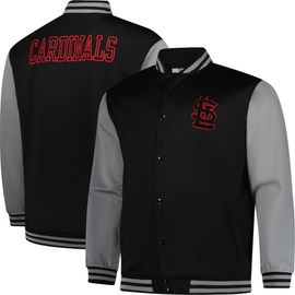 PROFILE Men's Profile Black/Gray St. Louis Cardinals Full-Snap Varsity Jacket 