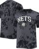 PROFILE PROFILE Men's Black Brooklyn Nets Big & Tall Marble Dye Tonal Performance T-Shirt  - 1