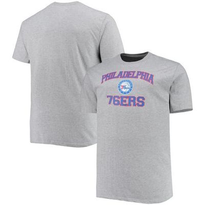 PROFILE PROFILE Men's Heathered Gray Philadelphia 76ers Big & Tall Heart & Soul T-Shirt