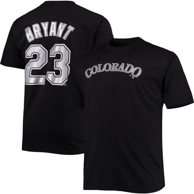 PROFILE PROFILE Men's Kris Bryant Black Colorado Rockies Big & Tall Name & Number T-Shirt 