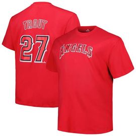 PROFILE PROFILE Men's Mike Trout Red Los Angeles Angels Big & Tall Name & Number T-Shirt 