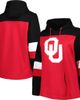 PROFILE PROFILE Women's Crimson Oklahoma Sooners Plus Size Color-Block Pullover Hoodie  - 1