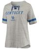 PROFILE PROFILE Women's Heathered Gray/Royal Kentucky Wildcats Plus Size Lace-Up V-Neck T-Shirt - 2