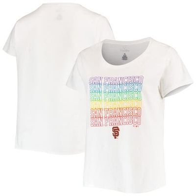 PROFILE PROFILE Women's White San Francisco Giants Plus Size Pride Scoop Neck T-Shirt 