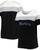 PROFILE PROFILE Women's White/Black Miami Marlins Plus Size Colorblock T-Shirt  - 1